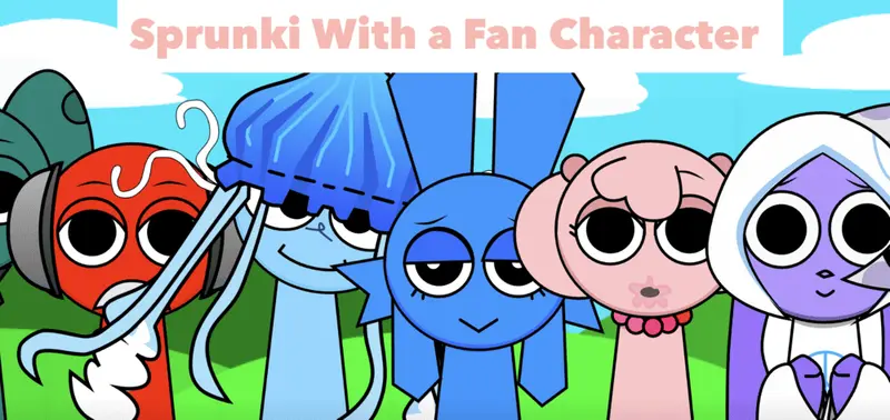 Sprunki coloring pages sprunki with fan character